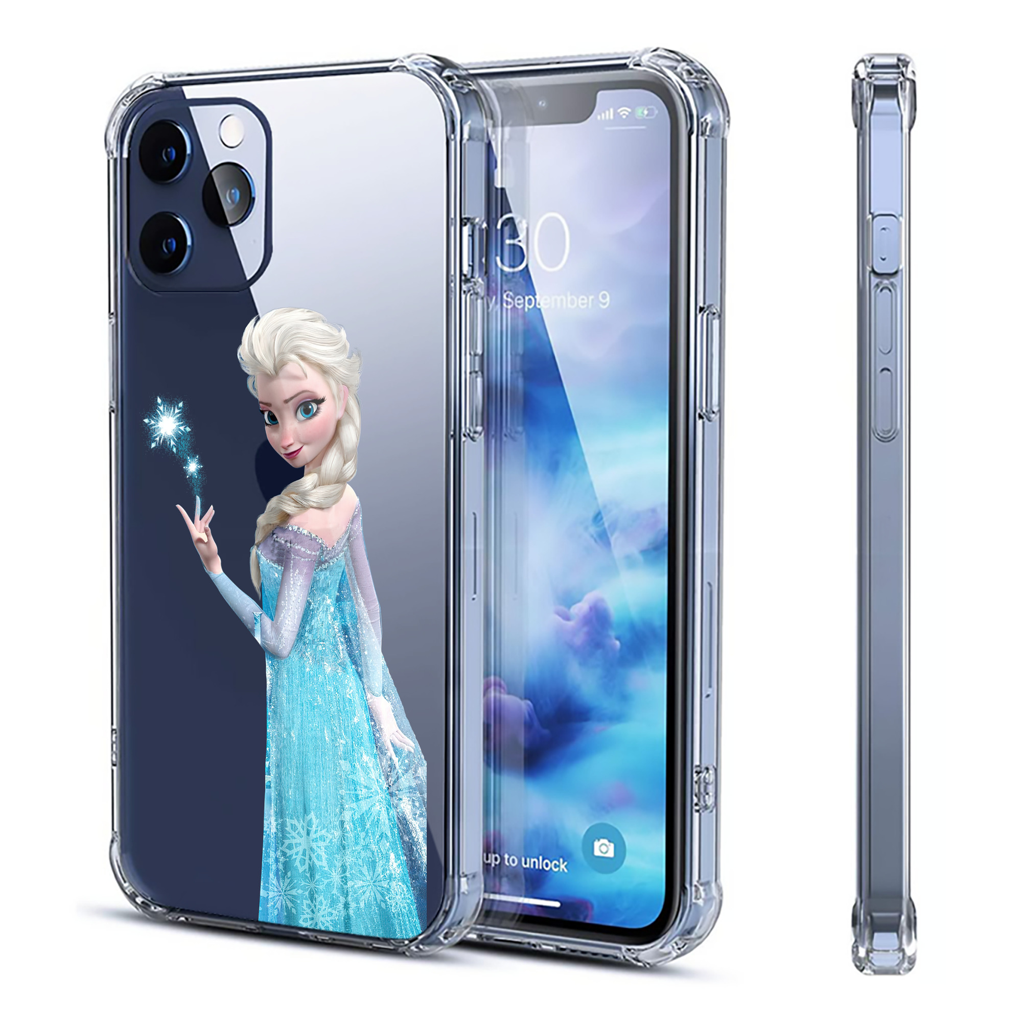 （画像用） アナと雪の女王 アンナ エルサ Frozen Anna Elsa 【iPhone 12シリーズ対応】透明スマホケース（クリアソフトケース）
